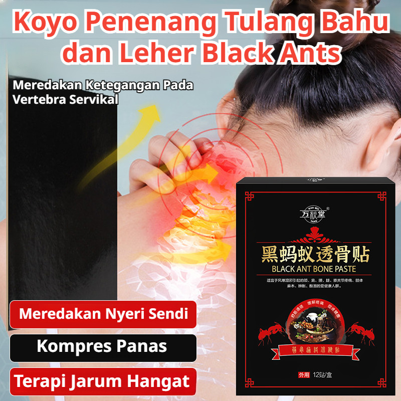 ​⚡COD+Gratis ongkir⚡Plester pereda nyeri Black Ant untuk relaksasi otot dan sendi / plester titik ak