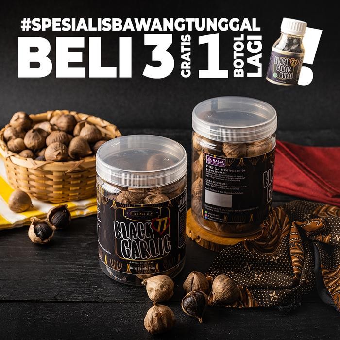 

Promo Black Garlic (Bawang Hitam Tunggal) PREMIUM JUMBO - 250 gram Rendah gula Organik - 250 gram