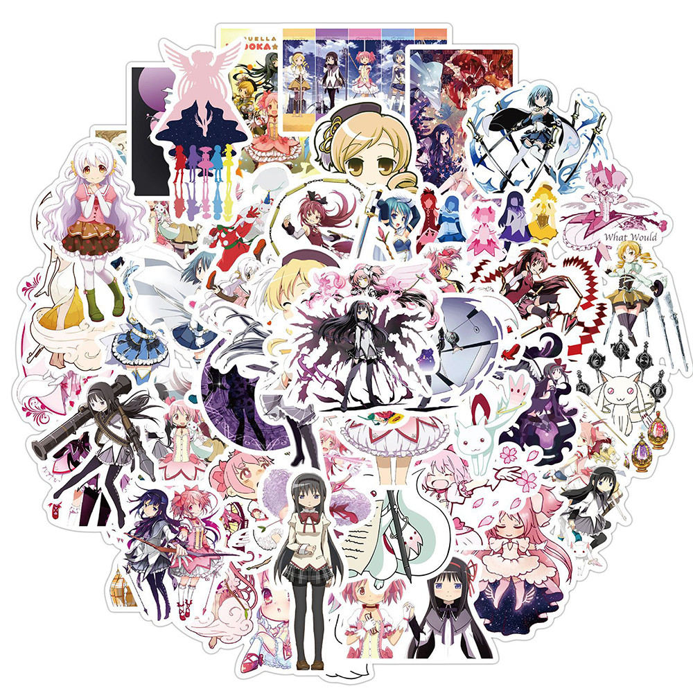 

10/30/50PCS Puella Magi Madoka Magica Anime Stickers Cartoon Decals DIY Motorcycle Luggage Guitar Skateboard Funny Sticker Toy