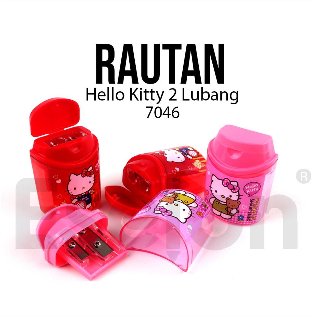 ♚1buah Rautan Hello Kitty  2lubang 7046 / Rautan Pensil Fancy♚