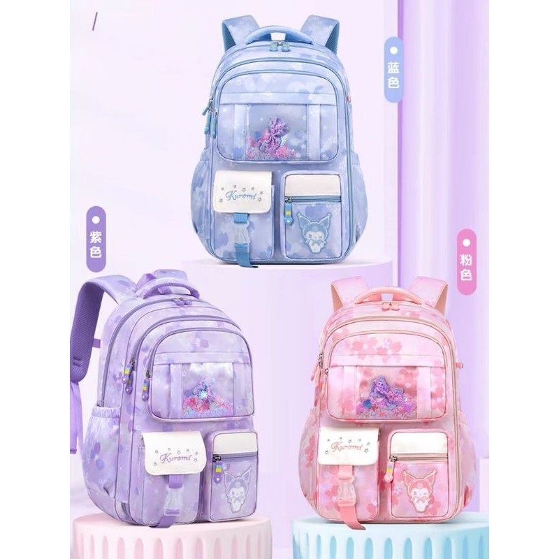 GONDANGSTORE TAS RANSEL SEKOLAH SD - SMP CEWEK KUROMI MODEL KULKAS PREMIUM WATERPROOF