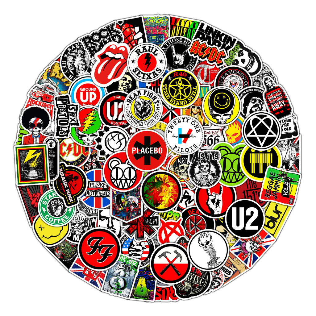 

100Pcs Retro Rock Music Stickers DIY Stickers Scrapbooking Phone Luggage Skateboard Waterproof Decals