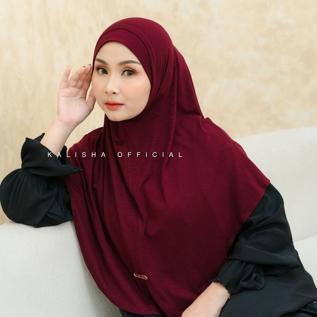 KALISHA X MIMA Hijab Vanya XL Jilbab Kaos Rayon Jumbo Bergo Malay