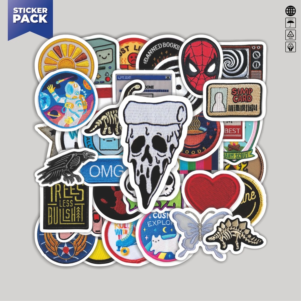

[100PCS]Stiker Pack Stiker Patch V15 Aesthetic Vinyl Anti Air Dekorasi Sticker Laptop Buku Journal Koper Helm Casing HP Gitar Helm Skateboard