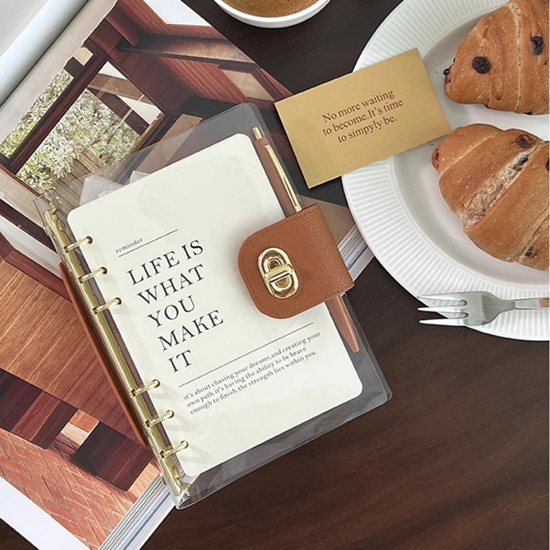 

A5 Loose-leaf Business Office Notebook Support Customized Binder Journal Diary Planner Notepad School Stationery Transparent