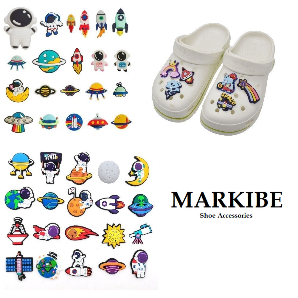 Jibb Croc Pin Sandal Ufo Astronot Luar Angkasa pt 1 Aksesoris Hiasan Sendal Sepatu Lubang Kodok Baim