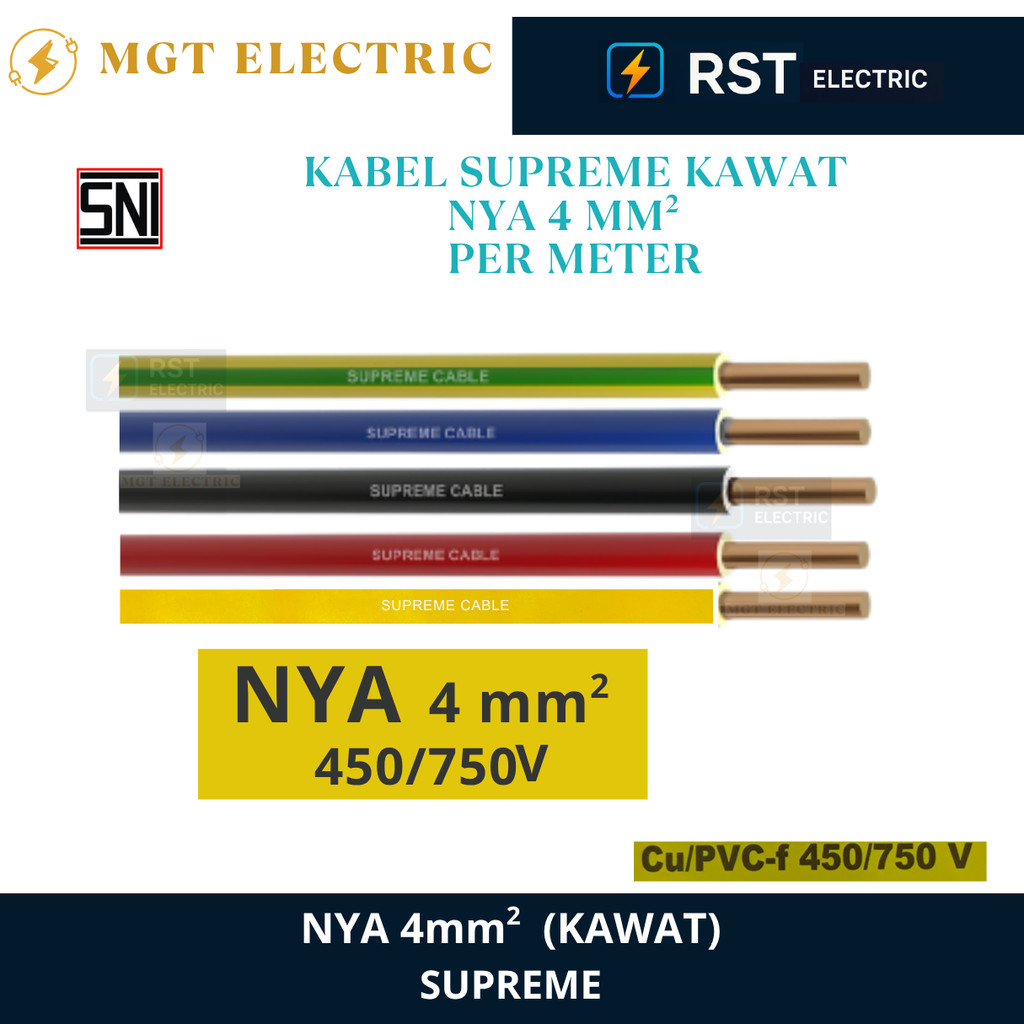SUPREME NYA 4 MM  / NYA SUPREME 4MM ( ECERAN / METERAN / POTONGAN )  KABEL LISTRIK GROUNDING KAWAT L