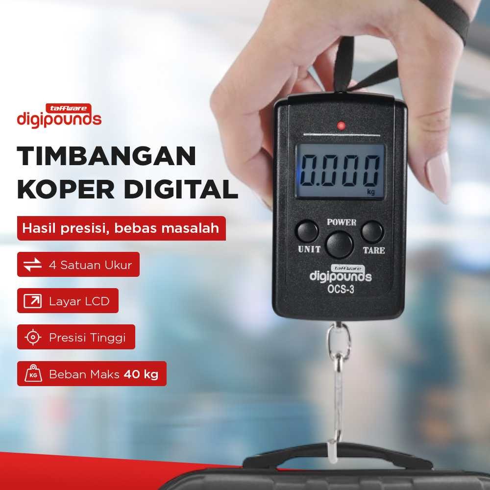 {ORI} Taffware Digipounds Timbangan Koper Gantung Digital 40kg 0.005-0.1kg - OCS-3