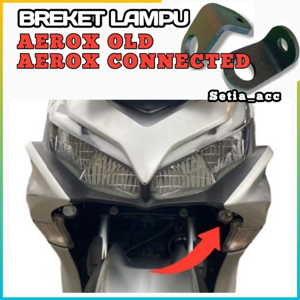 COD Breket Lampu Aerox | Bracket Breket Dudukan Lampu Tembak D2 Laser Aerox 155 - Aerox Connected - 