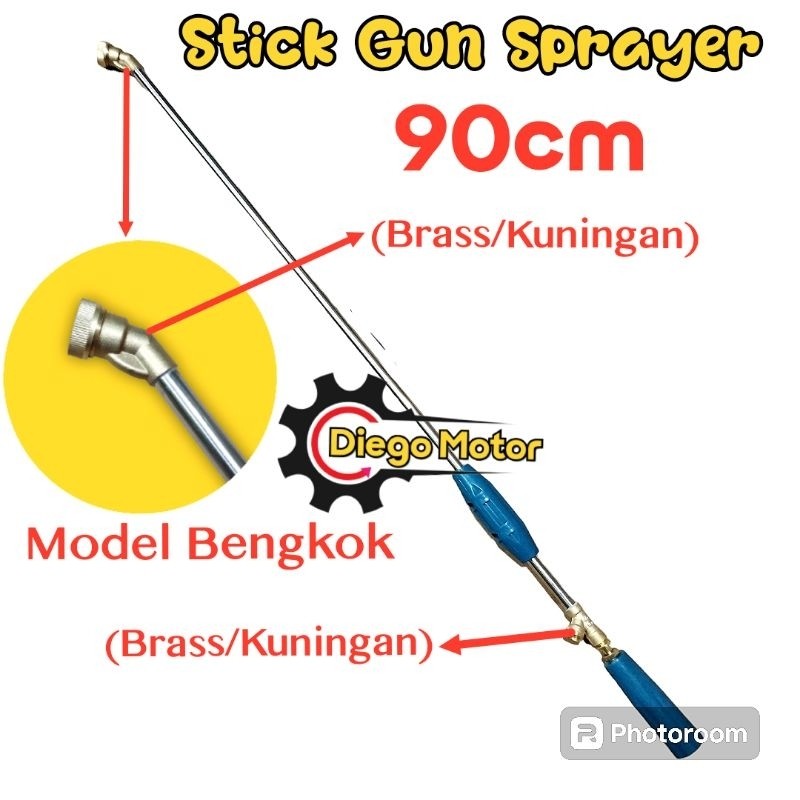 TERLARIS(Bengkok) Stik Gun Sprayer 90cm Pompa Doorsmeer Steam Shinsegae