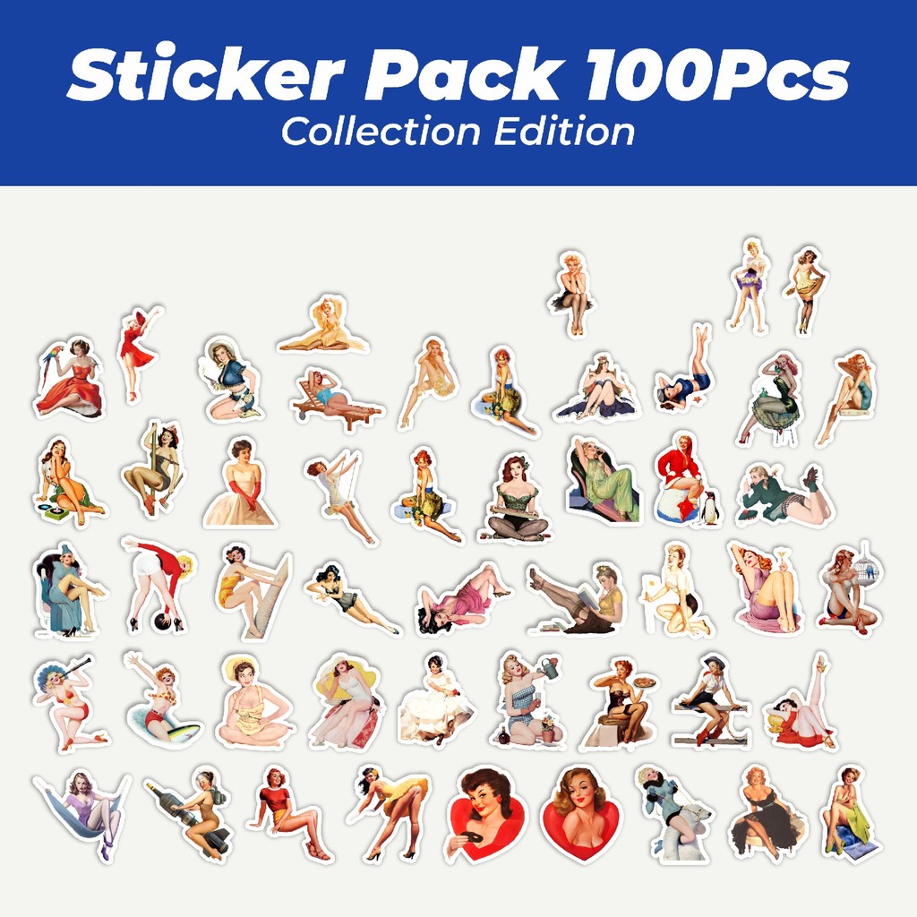 

Hot Stiker Vintage Retro Pinup Girls Illustration Mix 2 Lucu Anti Air Stikers Berperekat Waterproof Sticker Decal Buat Motor Helm Buku Journal Koper Casing HP Laptop Botol Minum