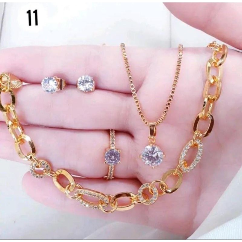 COD Set Perhiasan Kapsul Gold Titanium Dewasa 24K