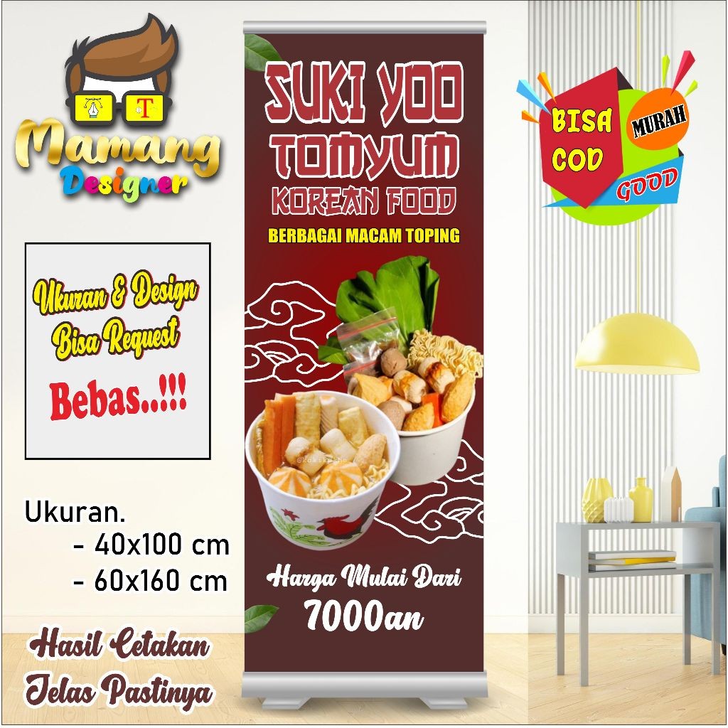 backdrop Banner Spanduk Jajan Suki dan Jajanan Korea bb