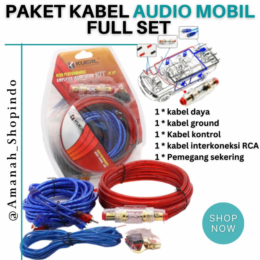 Paket Kabel Audio Mobil Full Set Instalasi Sound System Mobil