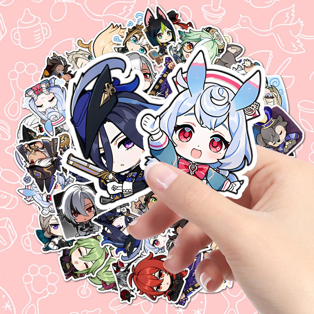 

40pcs Cute Genshin Impact Stickers Decorative Water Bottle Computer Guitar Skateboard Bicycle Motorcycle Snowboard