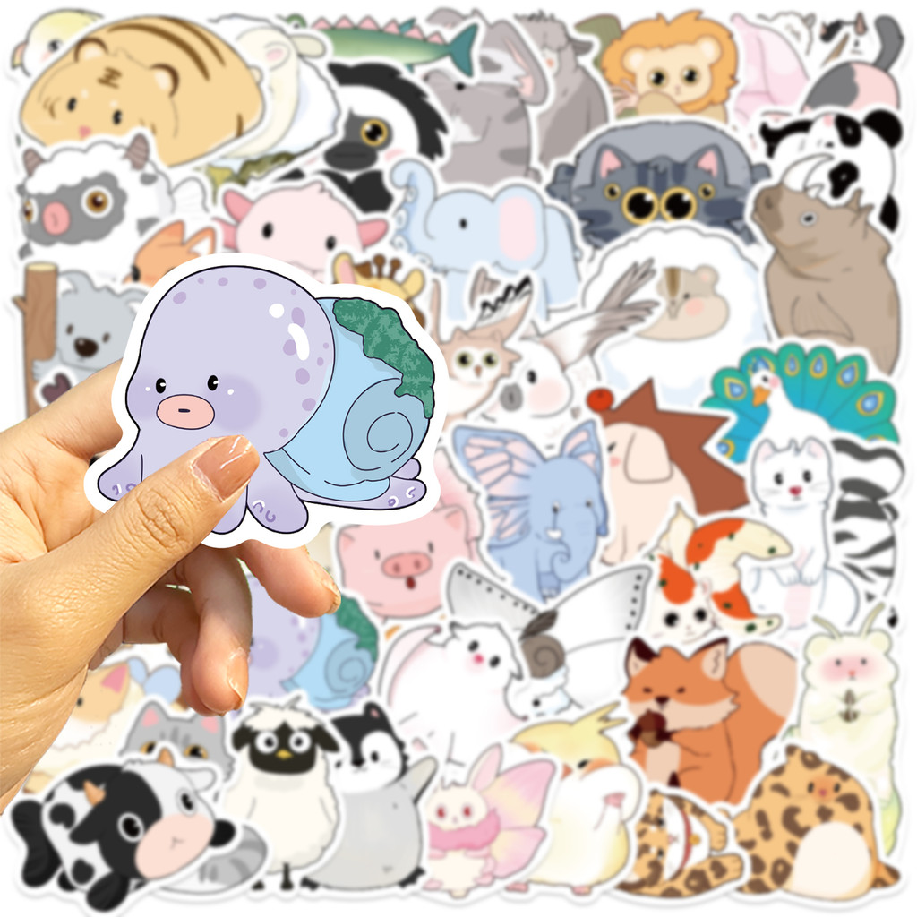 

50Pcs Heterogeneous Small Animals Graffiti Stickers Laptop Guitar Luggage Bike Waterproof Sticker Decal Sheep Elephant Bird Toy