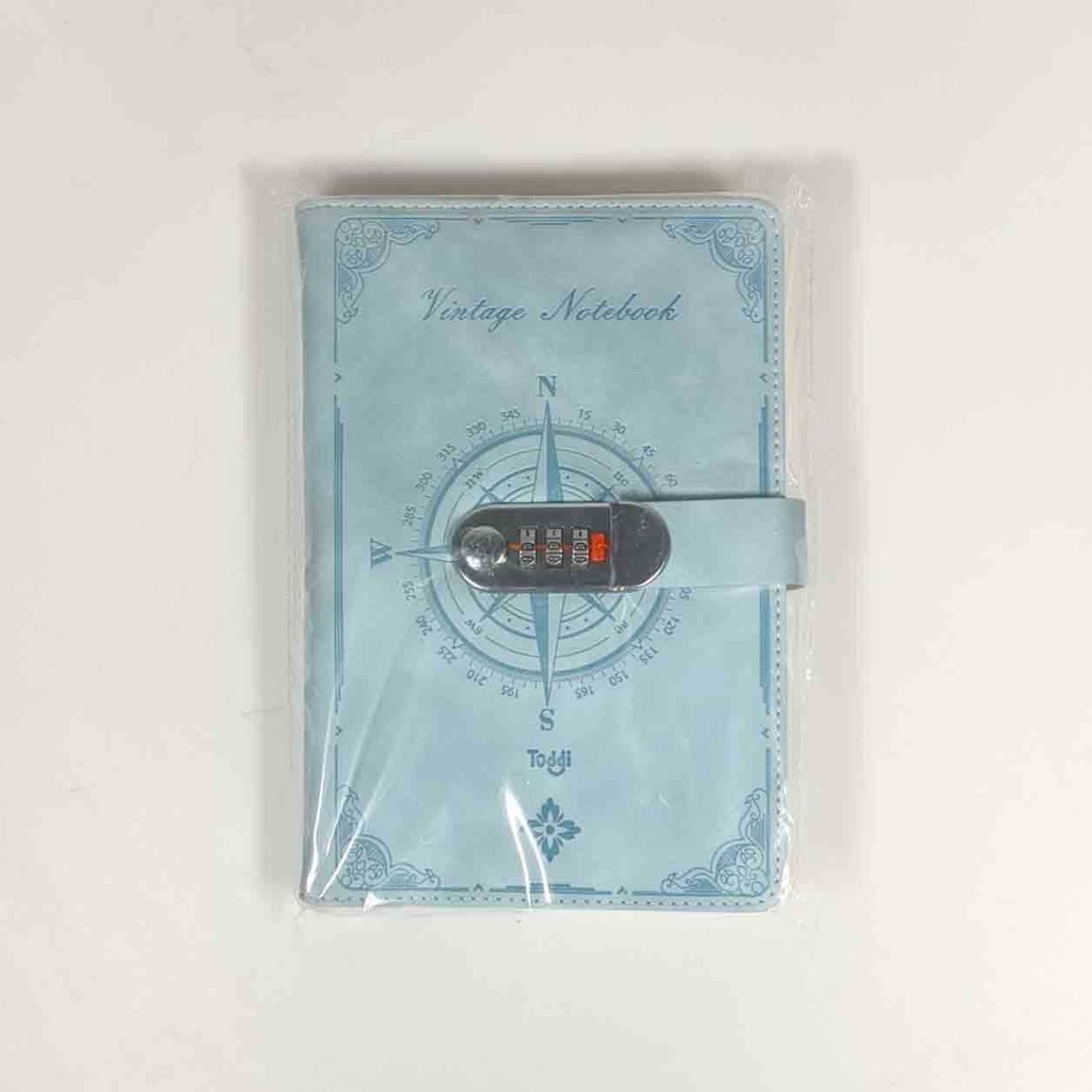 

1CLICK2BUY Toddi Buku Jurnal Leather Diary 200 Halaman Grid A5 with Lock - TD22