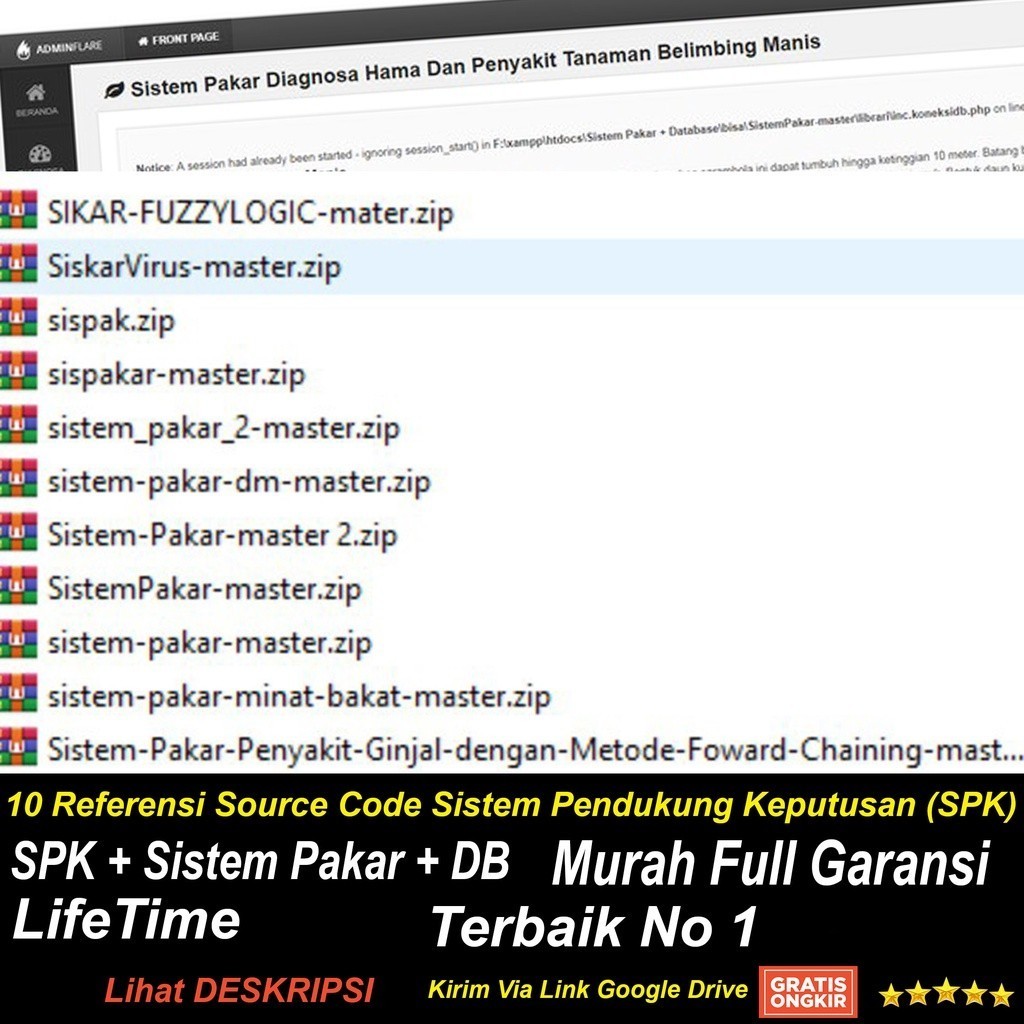 Source Code Sistem Informasi Pendukung Keputusan SPK + Sistem Pakar + DB BGC