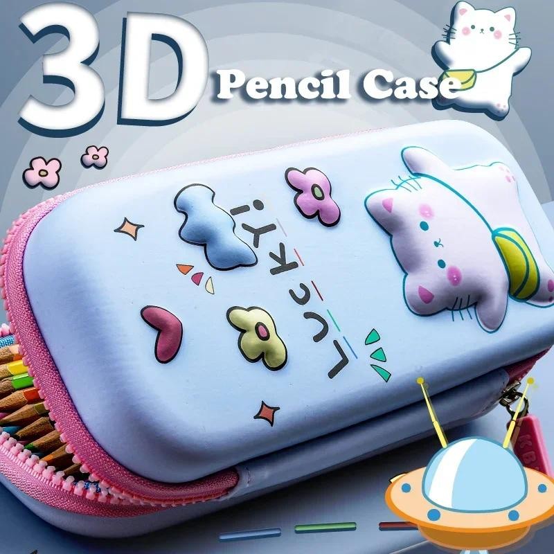 

3D Kawaii Pencil Case Large Capacity Unicorn Organizer Cute Pouch Boxes for Girls School Office Supplies Students Stationery