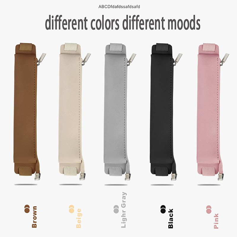 1pc Pu Leather Elastic Buckle Pencil Case Notebook Pen Bag Touch Screen Pen Cover