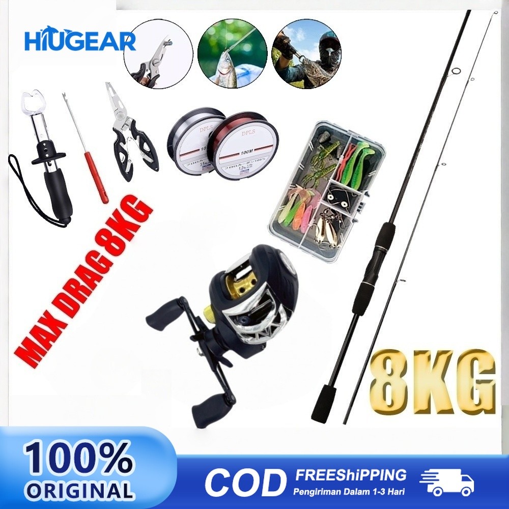Joran Pancing Set Alat Pancing Set 8KG Reel Pancing Set Joran Pancing Putar Ketahanan Maksimum Set K