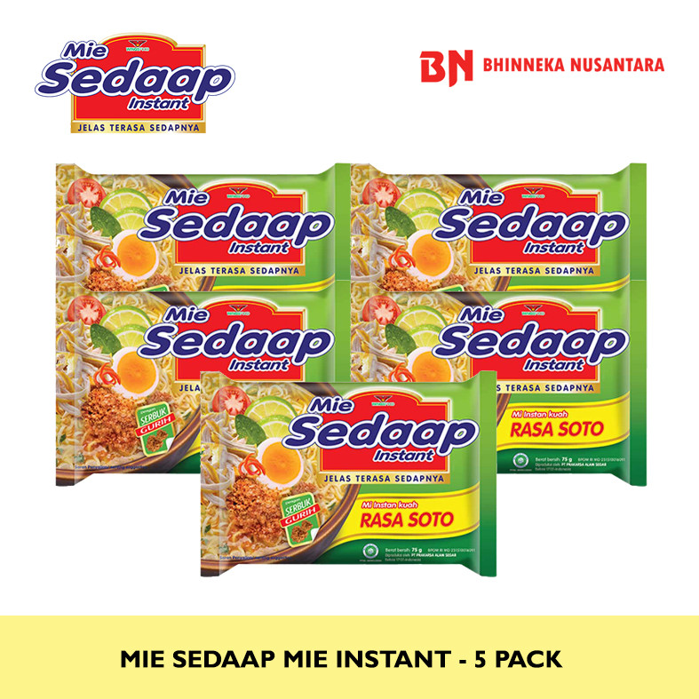 

Sedaap Mie Kuah Soto 75 Gram - 5 Pack