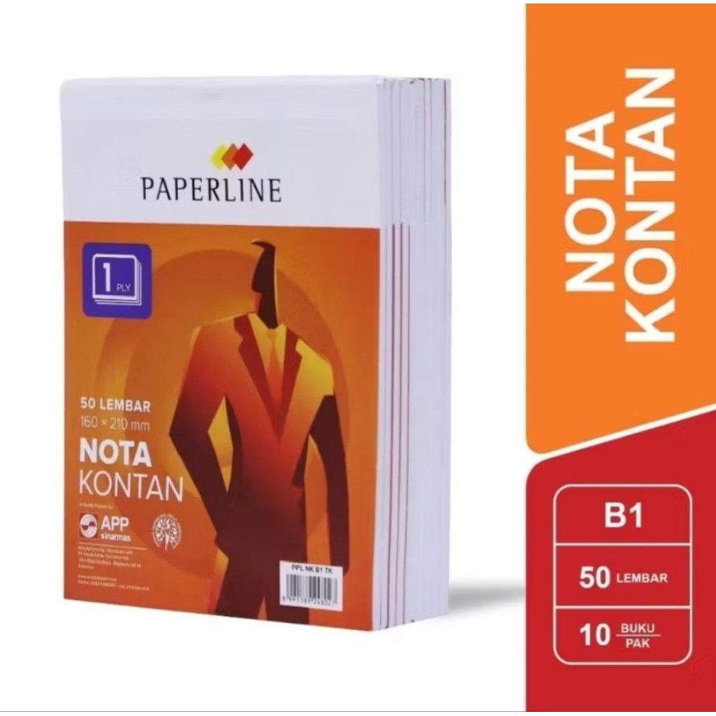 

Nota Kontan besar 1ply/B1 Paperline ( 1pak/10buku )