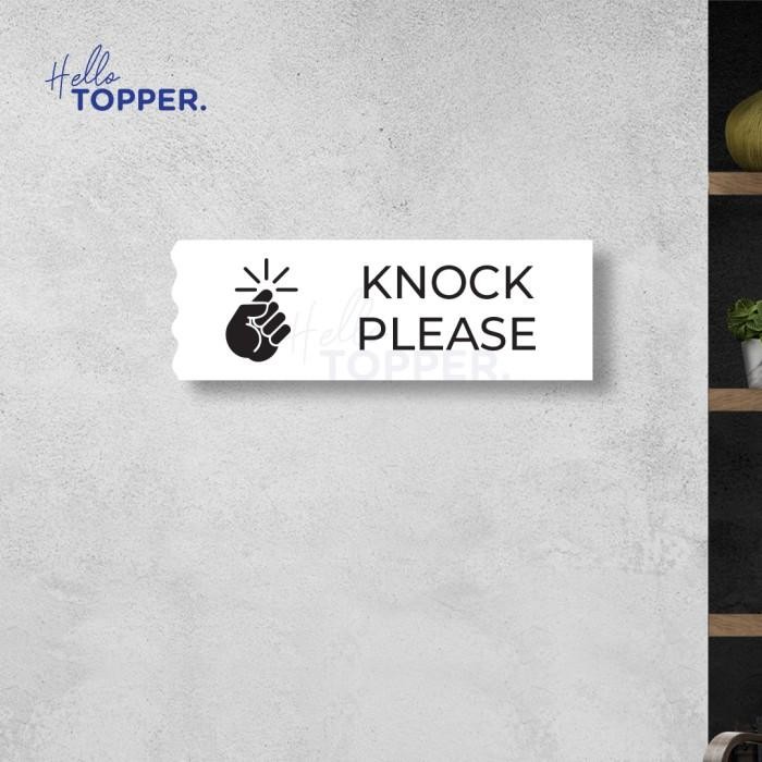 

Sign Akrilik Signage Tulisan Acrylic Papan Curly Style - Knock Please - Hitam
