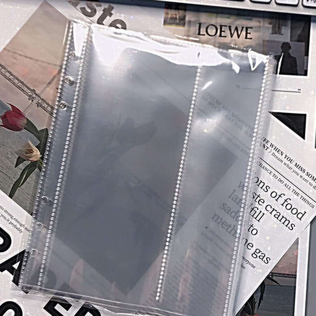 

10pcs A5 Photo Album Binder Refills Cover Clear 6 Holes Loose Leaf Bag Refill Inner Sleeves for Postcards Picture Storage