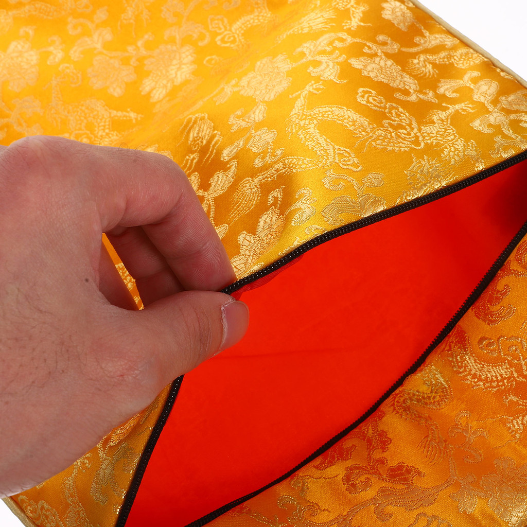 

24x34cm Book Storage Bag Large Capacity Pen Case Decorative Stationery Zipper Notebook Pouch Silk Fabric