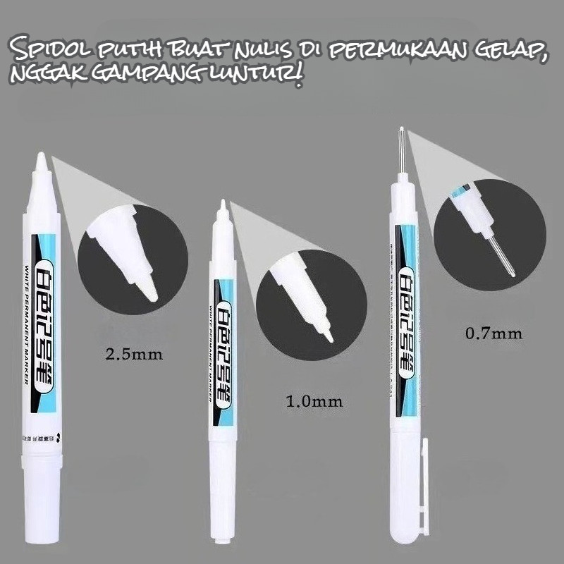 

Spidol Putih Permanen 2.0mm - Tahan Air & Anti Luntur, Cocok untuk Graffiti, Resi, dan DIY Project