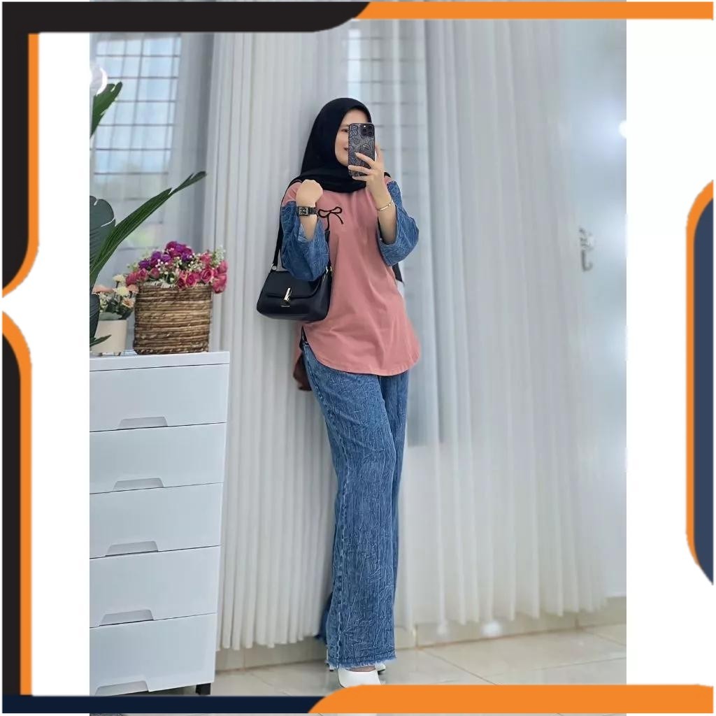 Setelan Levis Wanita Kekinian Oneset Wanita Terbaru Setelan Baju Wanita Terbaru Set Cel Levis Wanita