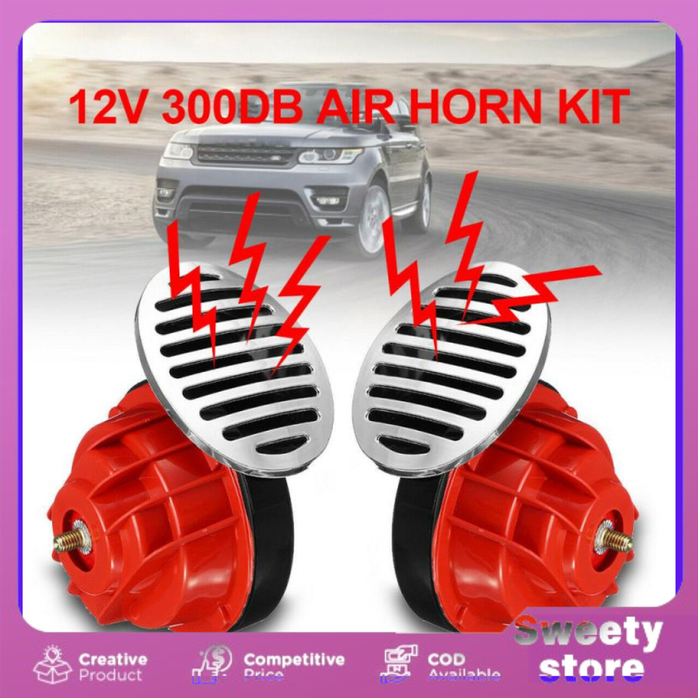 2 Pcs Klakson Mobil Type-R Klakson Mobil Model Snail Loud Horn 12V 300dB 2 PCS-COD