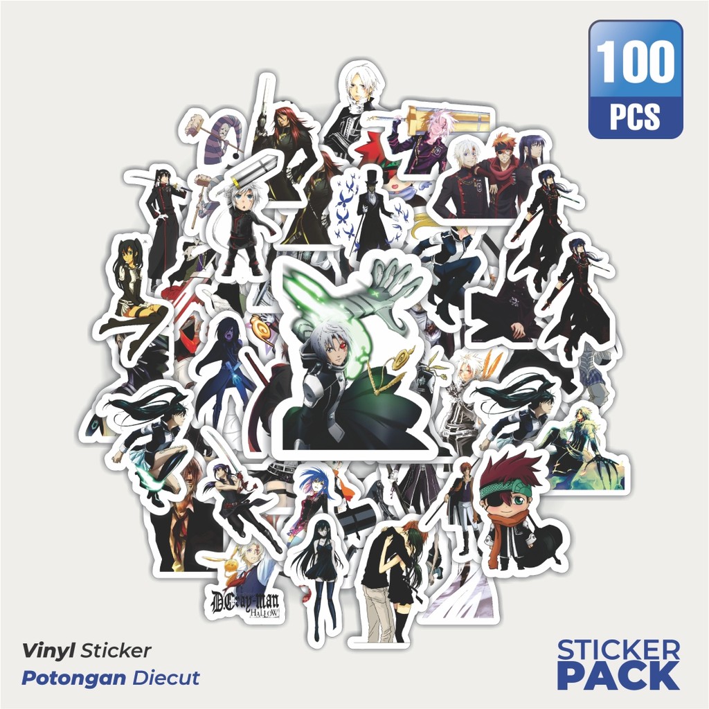

100 PCS STIKER Stiker Anime Series D.Gray‑man Karakter Mix 2 Waterproof Aesthetic- Untuk Laptop, Motor, dan Helm - Paper Stationery Pack