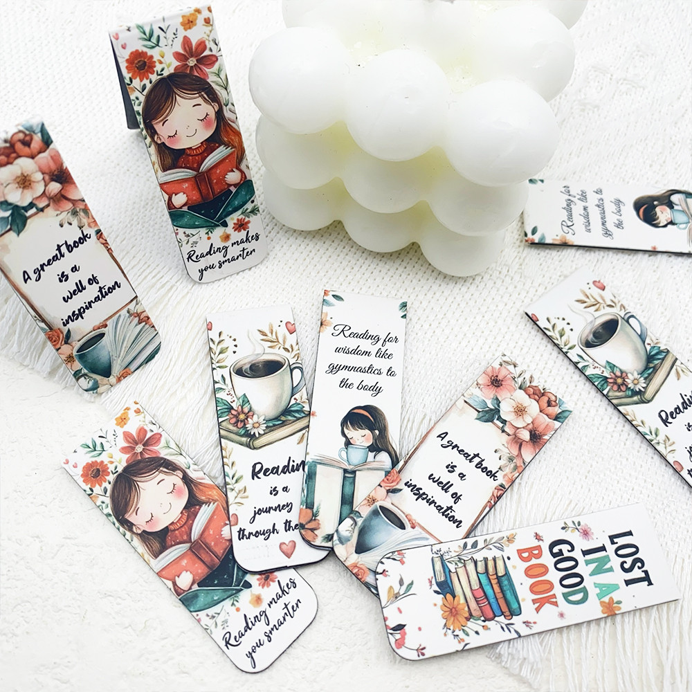 

5pcs Read Series Magnetic Bookmarks Reading Books Annotated School Stationary Supplies DIY Aesthetic Bookmarks Creative Gifts