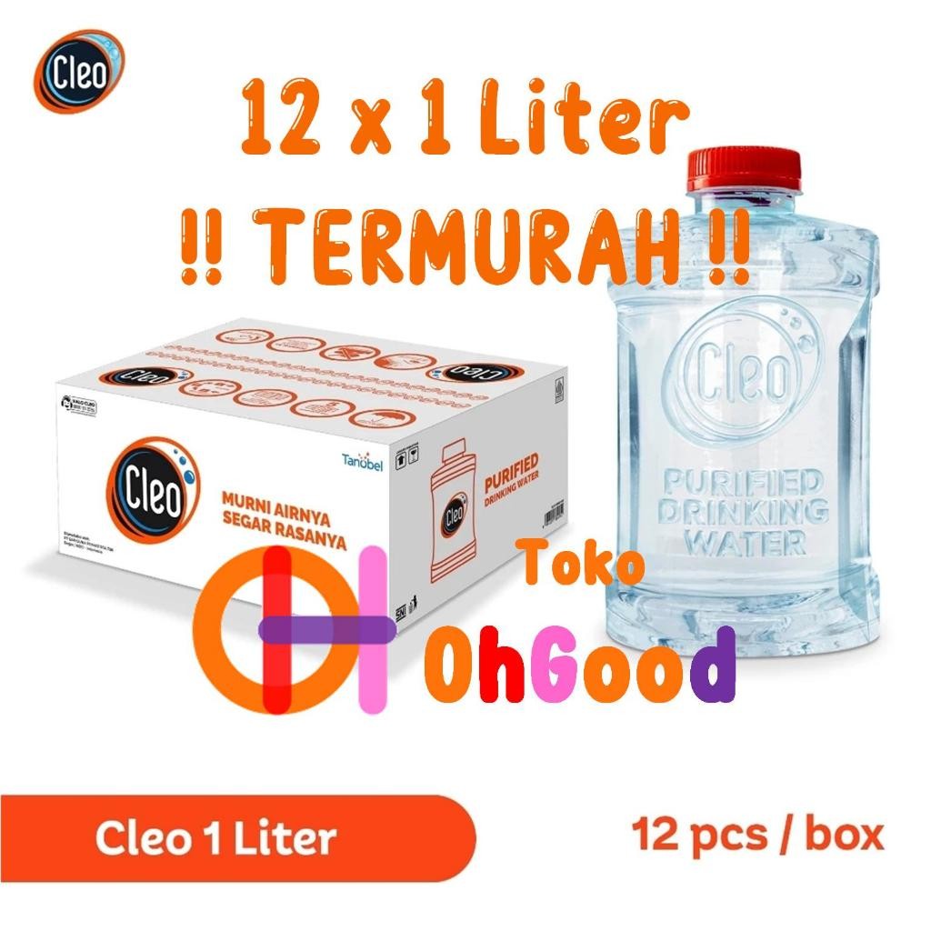 

BARU!! Air mineral Air Murni Cleo Botol 1000mL 1000 mL 1L 1 L Liter isi 12 botol BPA Free