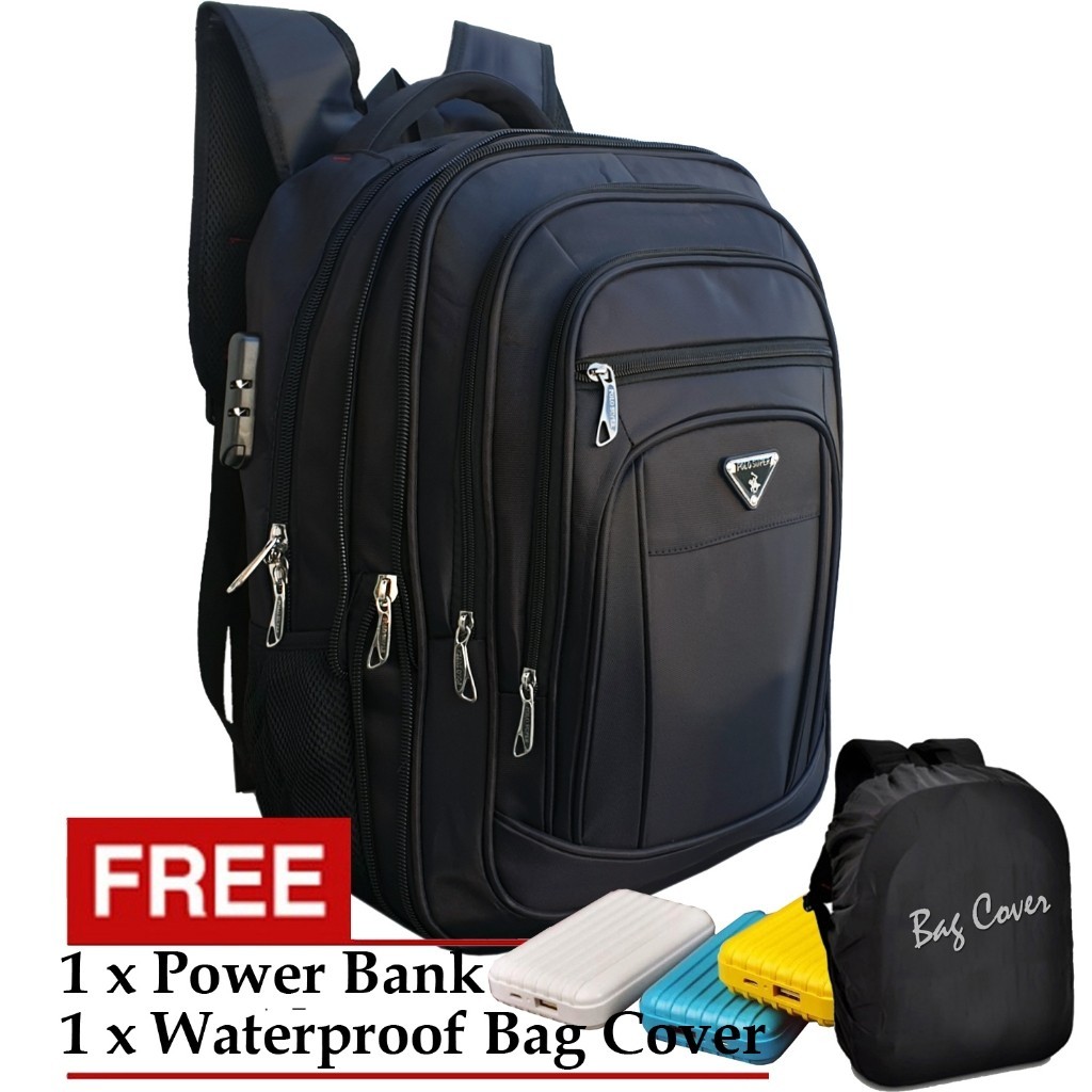 [CHARLIE STORE] POLO USB ORI POLO BACKPACK IMPORT SIZE 20 INCHI JUMBO TAS RANSEL PRIA EXPANDING SMAR