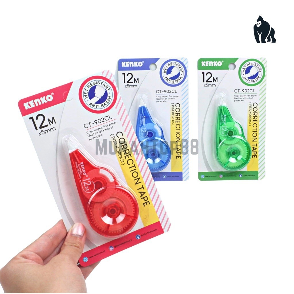

Correction Tape Kenko CT-902CL – Tipex Pita Koreksi Kertas 12 Meter Clear
