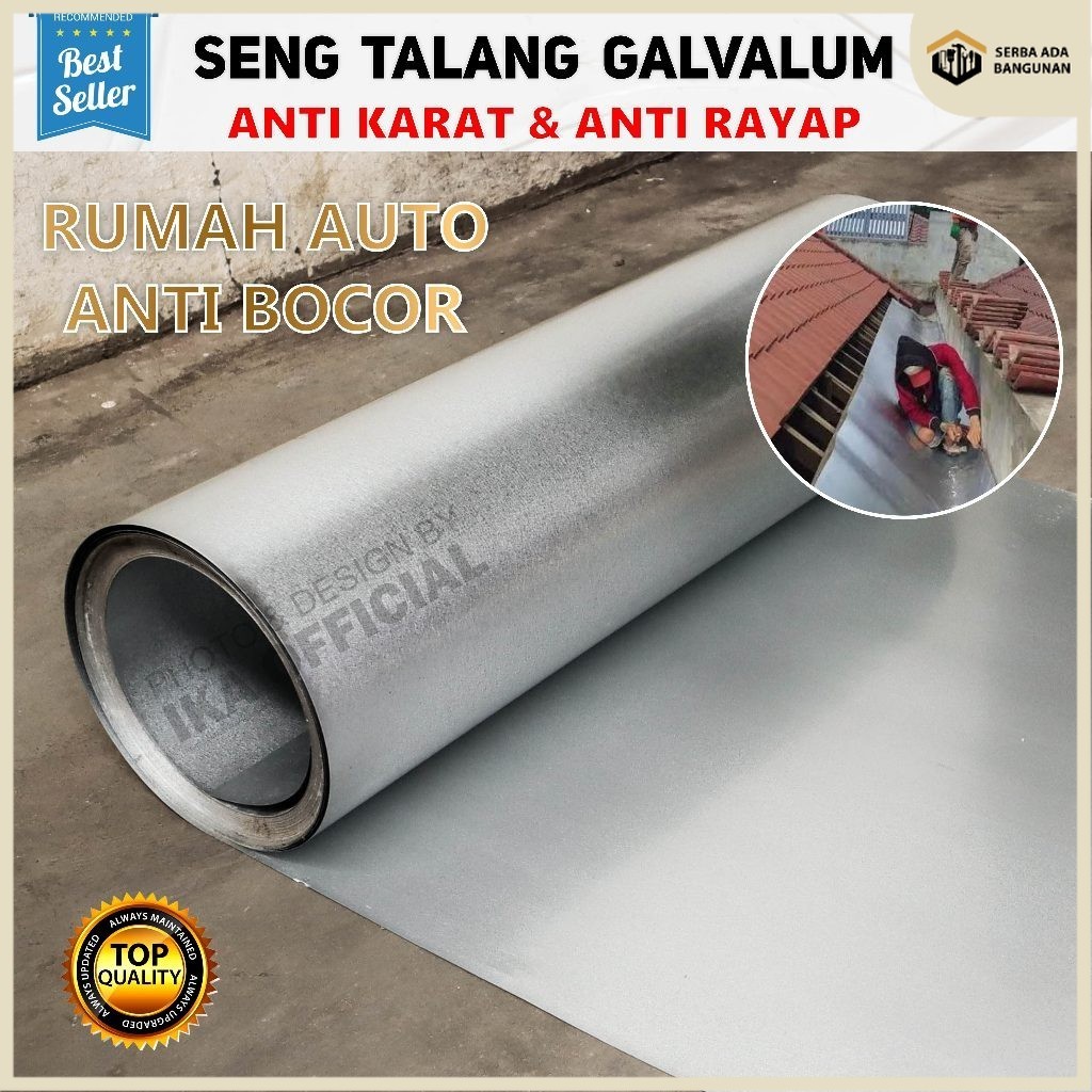 SAB Seng Talang Galvalum/Seng Plat Galvalum Anti Karat / Talang Seng Galvalum anti karat Lebar 90 cm