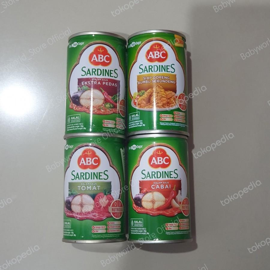 

ABC Sardines Ikan Sarden Dengan Saus Tomat / Cabai / Extra Pedas / Serundeng 155gr
