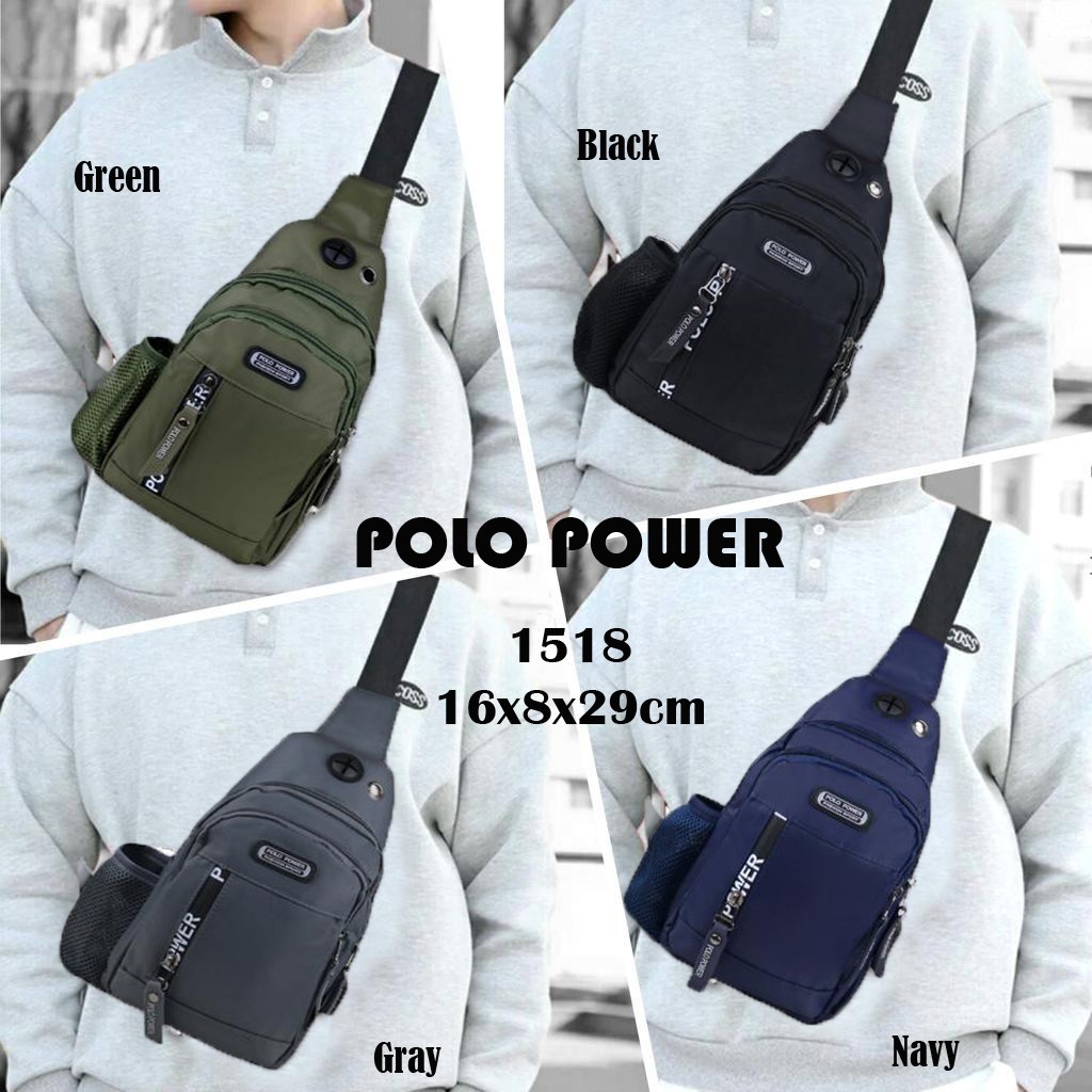 MK89UH Tas Selempang Pria Polo Power Original Sling bag Import Tas Dada ABG Waterproof USB Portable 