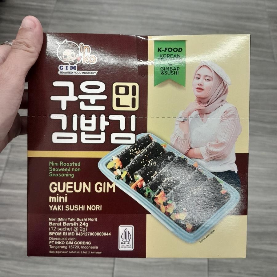 

Inko Gim Mini Roasted Seaweed Non Seasoning Mini Yaki Sushi Nori ( isi 12 )