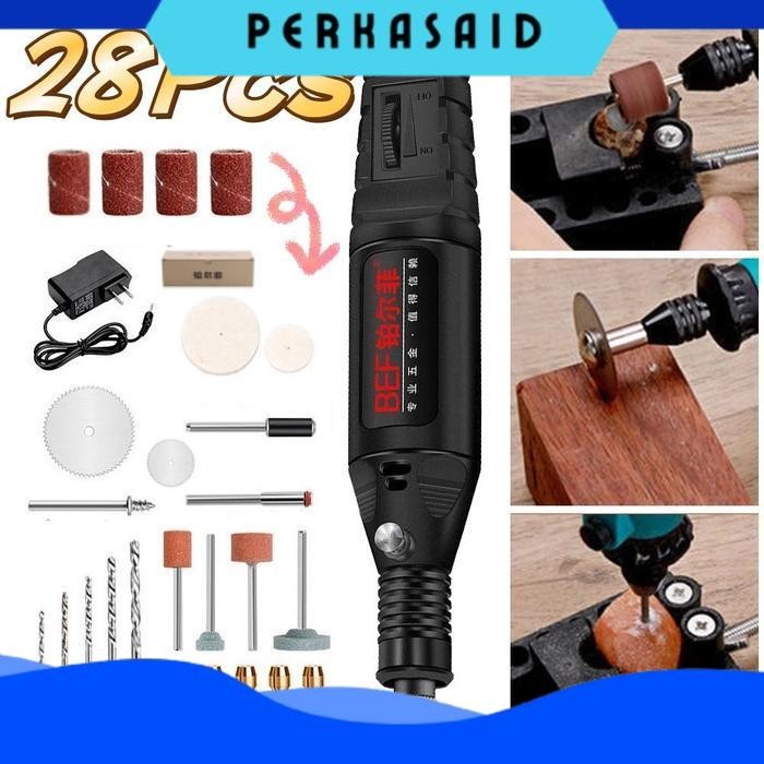 Alat Bor Mini Elektrik Alat Ukir Batu Kayu Keramik Mini Drill Electric Engraver Grinder W1 - Perkasa