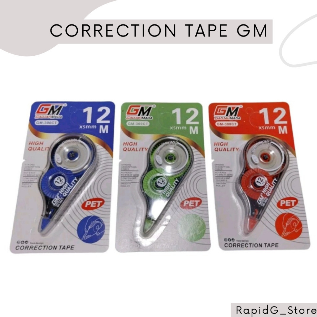 

Tipe Ex Correction Tape Kertas Roll 12 Meter GM 300 CT