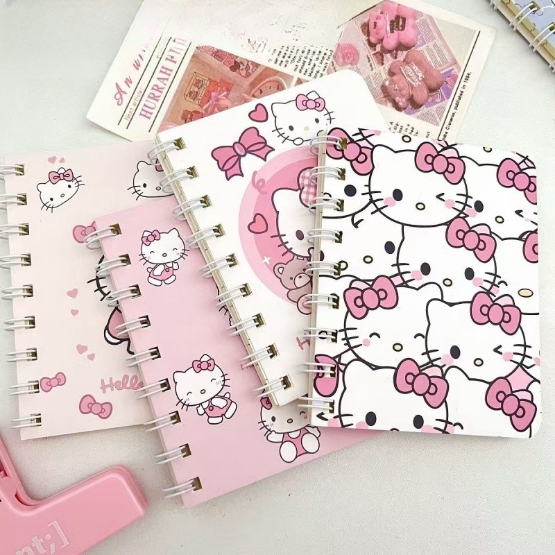 

Random 1PCS 50 sheets Sanrio Hello Kitty A7 Coil Notebook Kawaii Workbook Cartoon Notebook School Supplies Holiday Gift Supplie