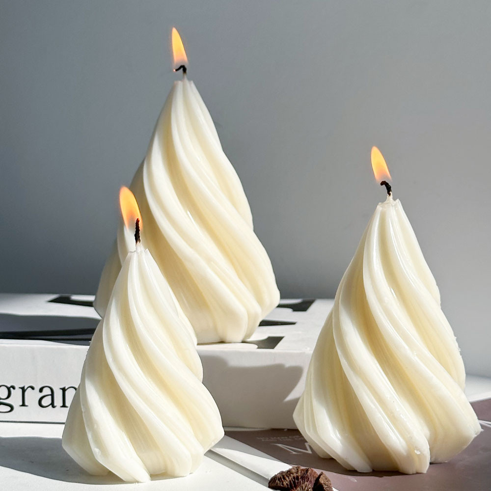 

Roman Pillar Swirl Silicone Candle Mold DIY Taper Scented Candles Abstract Art Crafts Making Plaster Resin Molds Home Decor