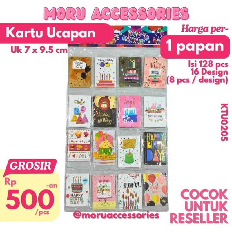

[ ISI 128 PCS ] KARTU UCAPAN (7 x 9.5 cm) GREETING CARD WISH THANK YOU HAPPY BIRTHDAY ULANG TAHUN CARD BAGUS MURAH GROSIR SOUVENIR