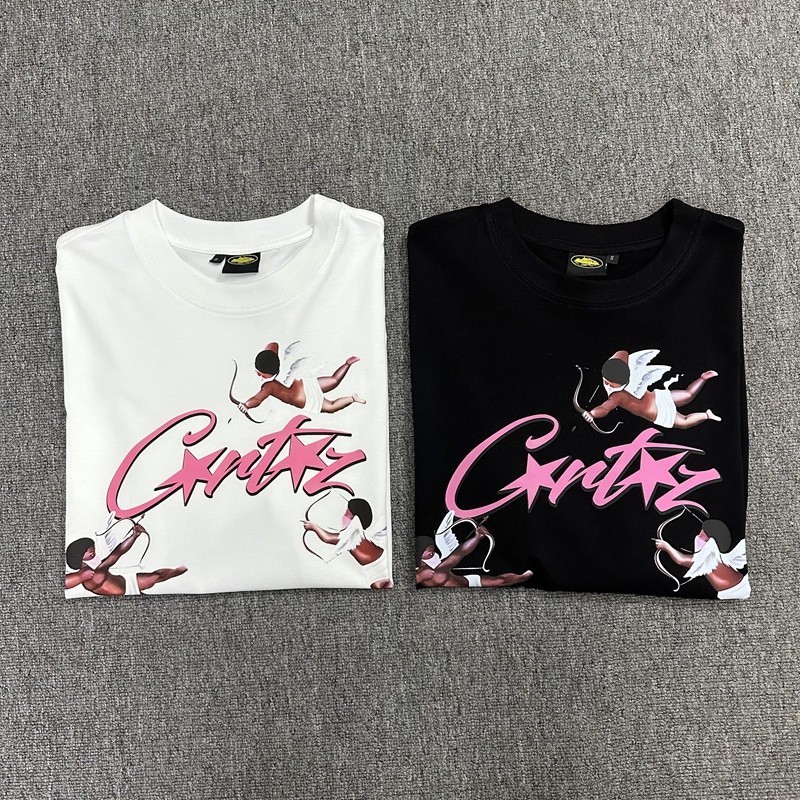 Alcatraz mask cupid print short sleeves cupid logo print high street loose couple T-shirt baju kaos 