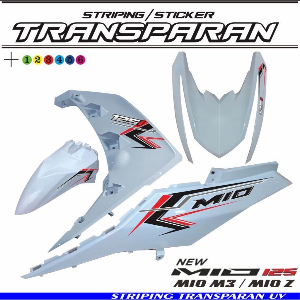 POLET STRIPING TRANSPARAN MOTOR MIO M3 / MIO Z STIKER TRANSPARAN VARIASI SETIKER MOTOR