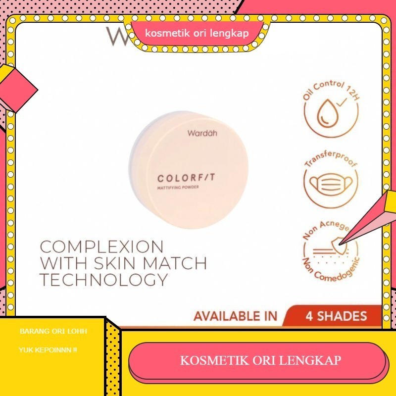 WARDAH COLORFIT MATTIFYING POWDER | bedak WARDAH 